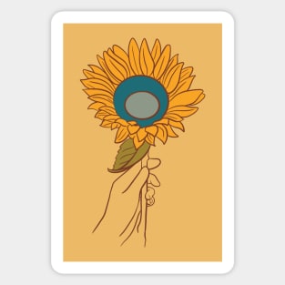 70s sunflower Sticker